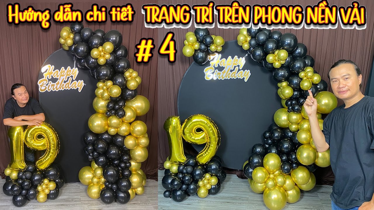 Hướng dẫn Trang Trí Bong Bóng Trên Phong Nền Vải U Ngược và Tròn - Gói Trang Trí Sinh Nhật #4