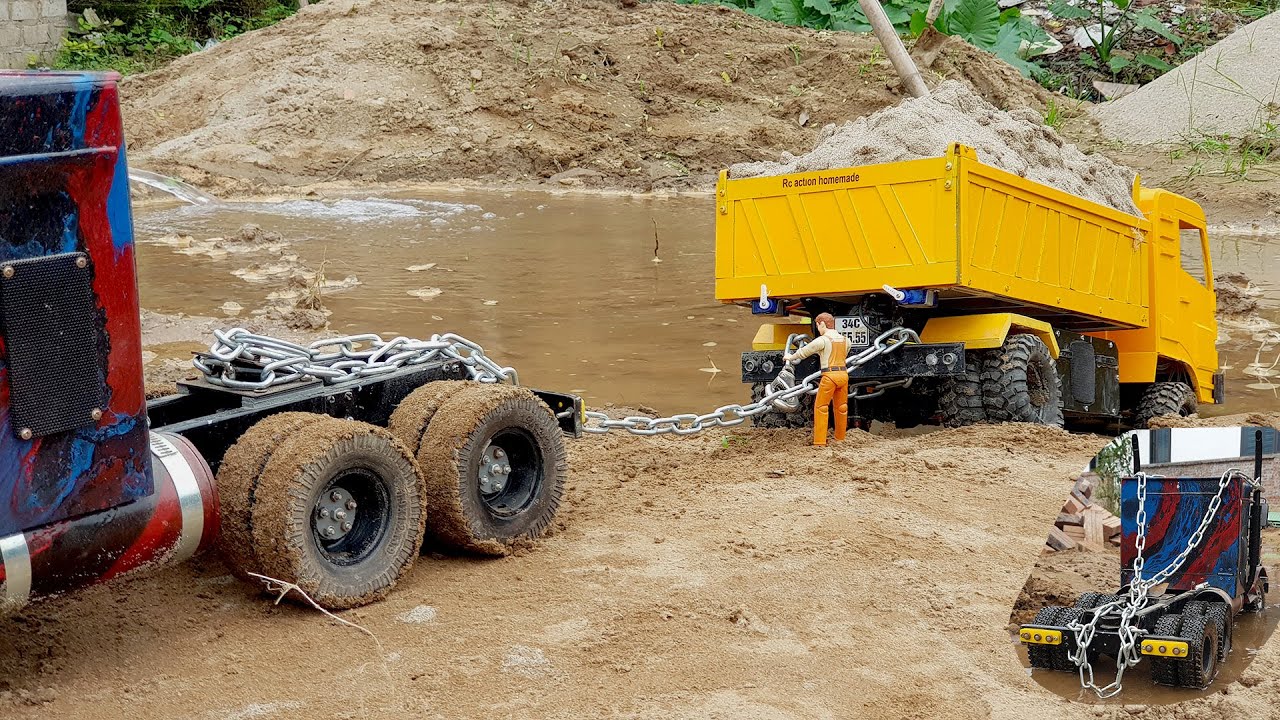 SIMULASI ALAT BERAT MOBIL TRUK MUAT PASIR - TRUK KONTAINER - MINIATUR DUMP TRUCK RC
