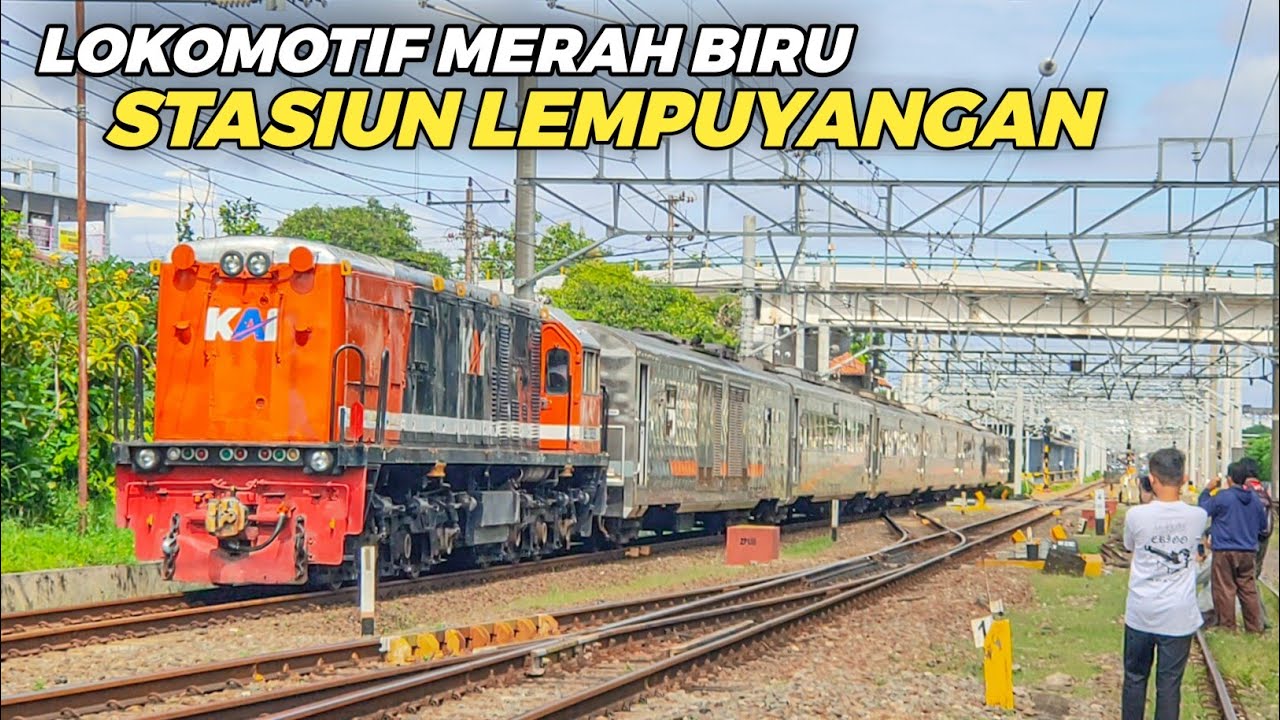 GAGAHNYA LOKOMOTIF MERAH MENARIK RANGKAIAN PANJANG!! Berburu Kereta Api Di Stasiun Lempuyangan #2