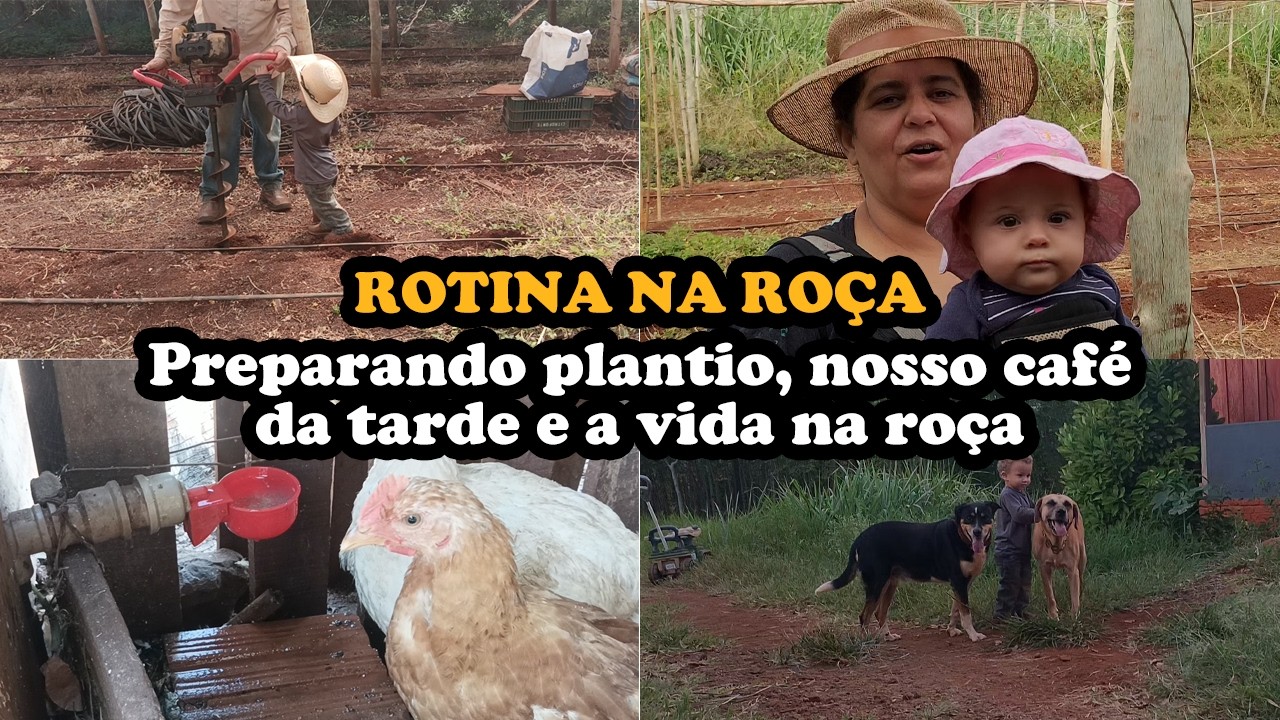 Nosso dia na roça: Preparando plantio, nosso café da tarde e a vida na roça