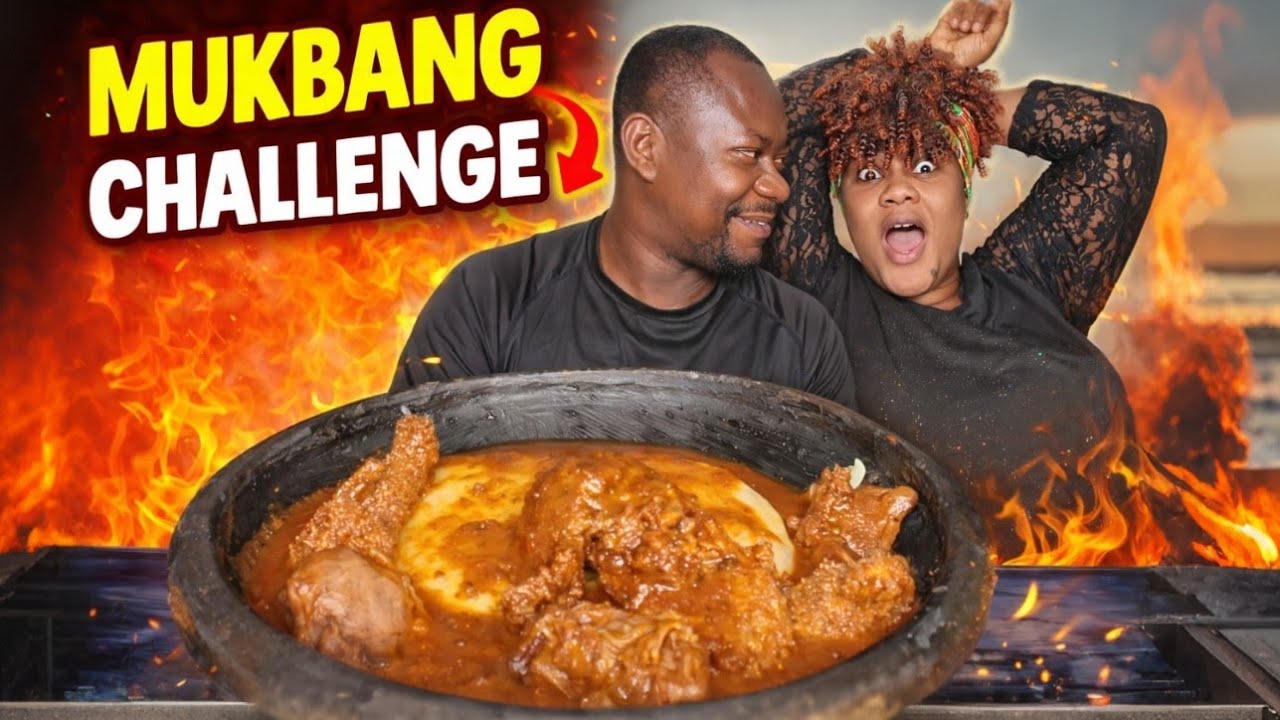 Dice The Number and Eat Mukbang Challenge, фуфу с легким супом из козьего мяса