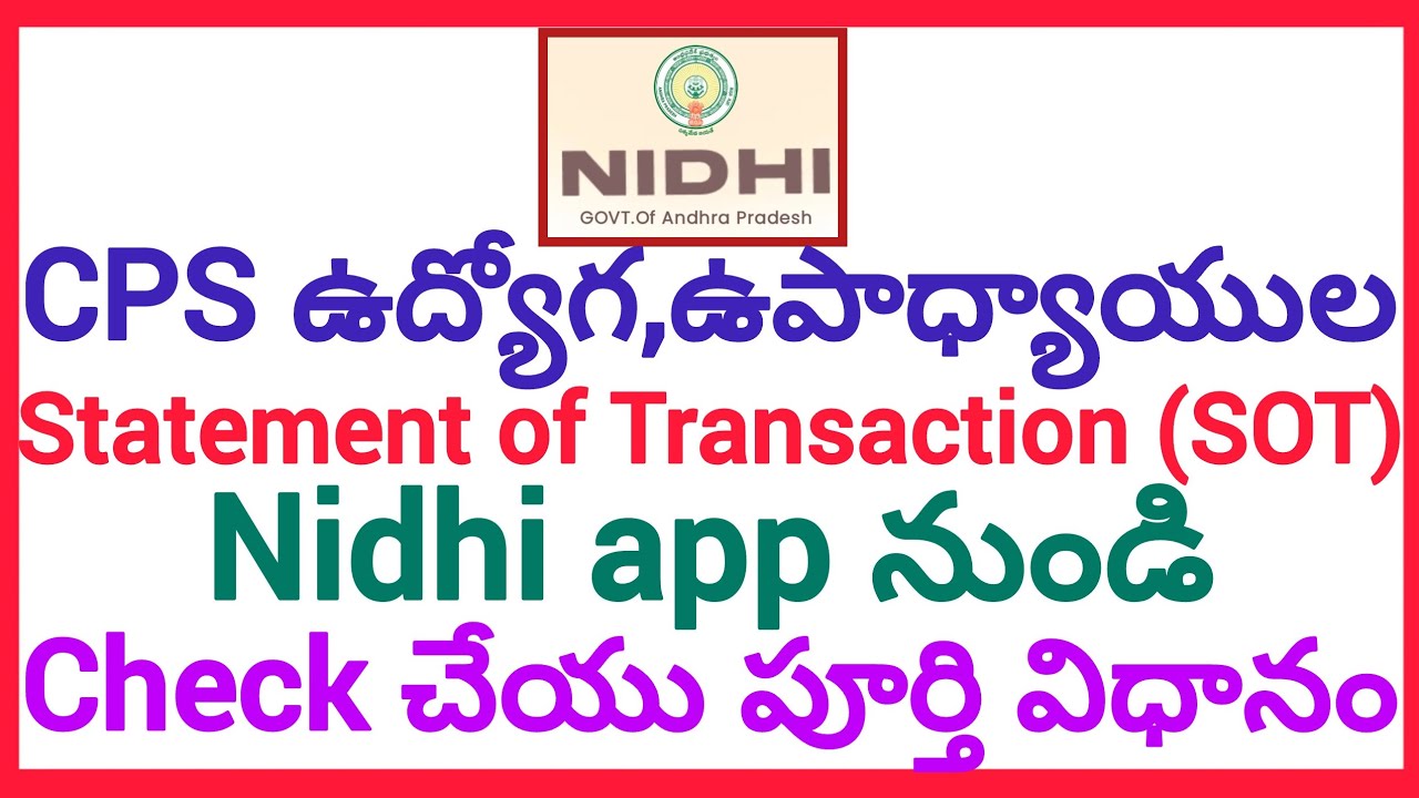 HOW TO CHECK STATEMENT OF TRANSACTION FOR CPS EMPLOYEES FROM NIDHI APP