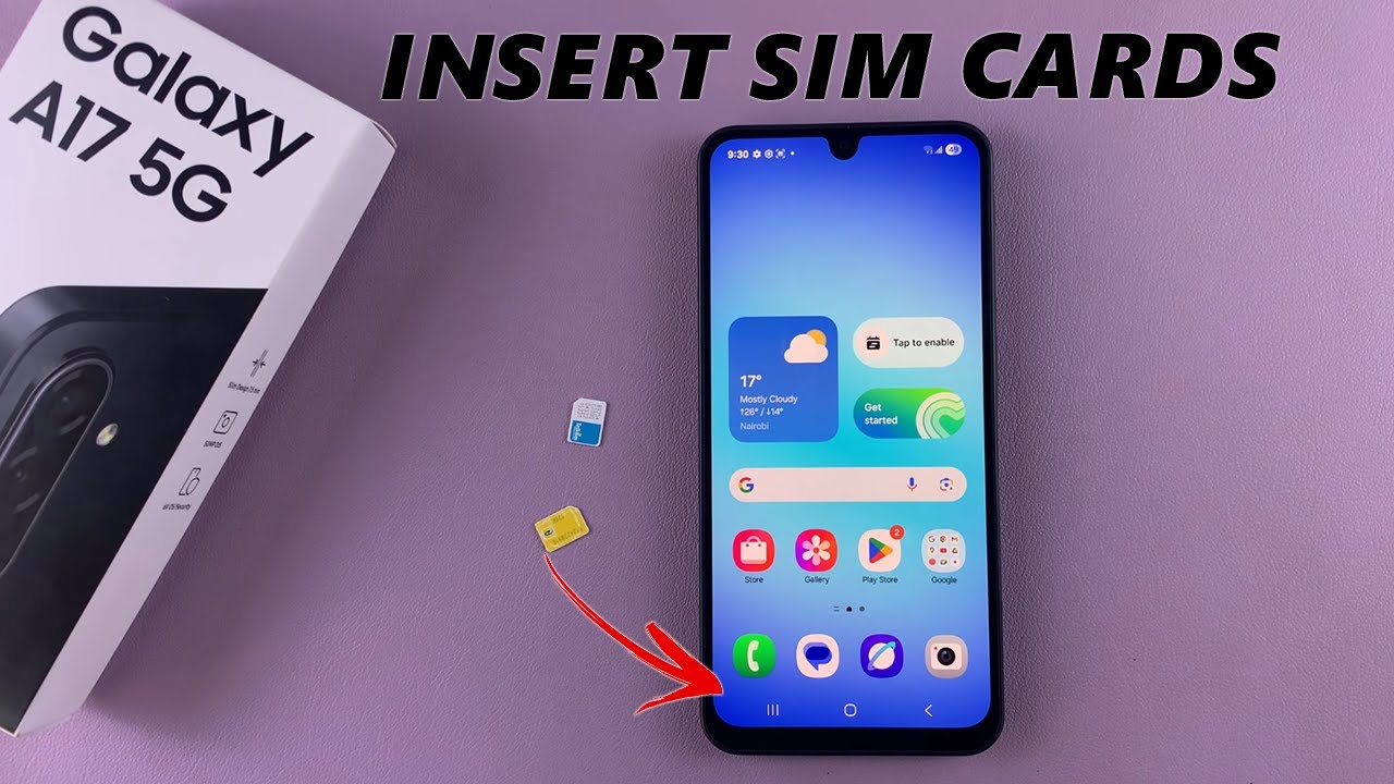 Samsung Galaxy A17 5G: как вставить SIM-карты