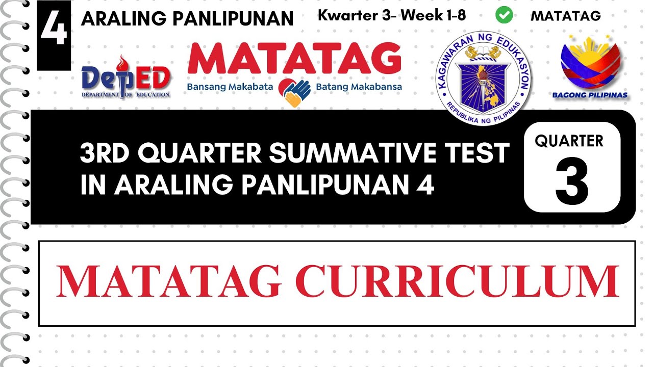 3RD QUARTER SUMMATIVE TEST IN AP 4 (W1-W8) WITH ANSWER KEY MATATAG CURRICULUM #ap4 #matataggrade4