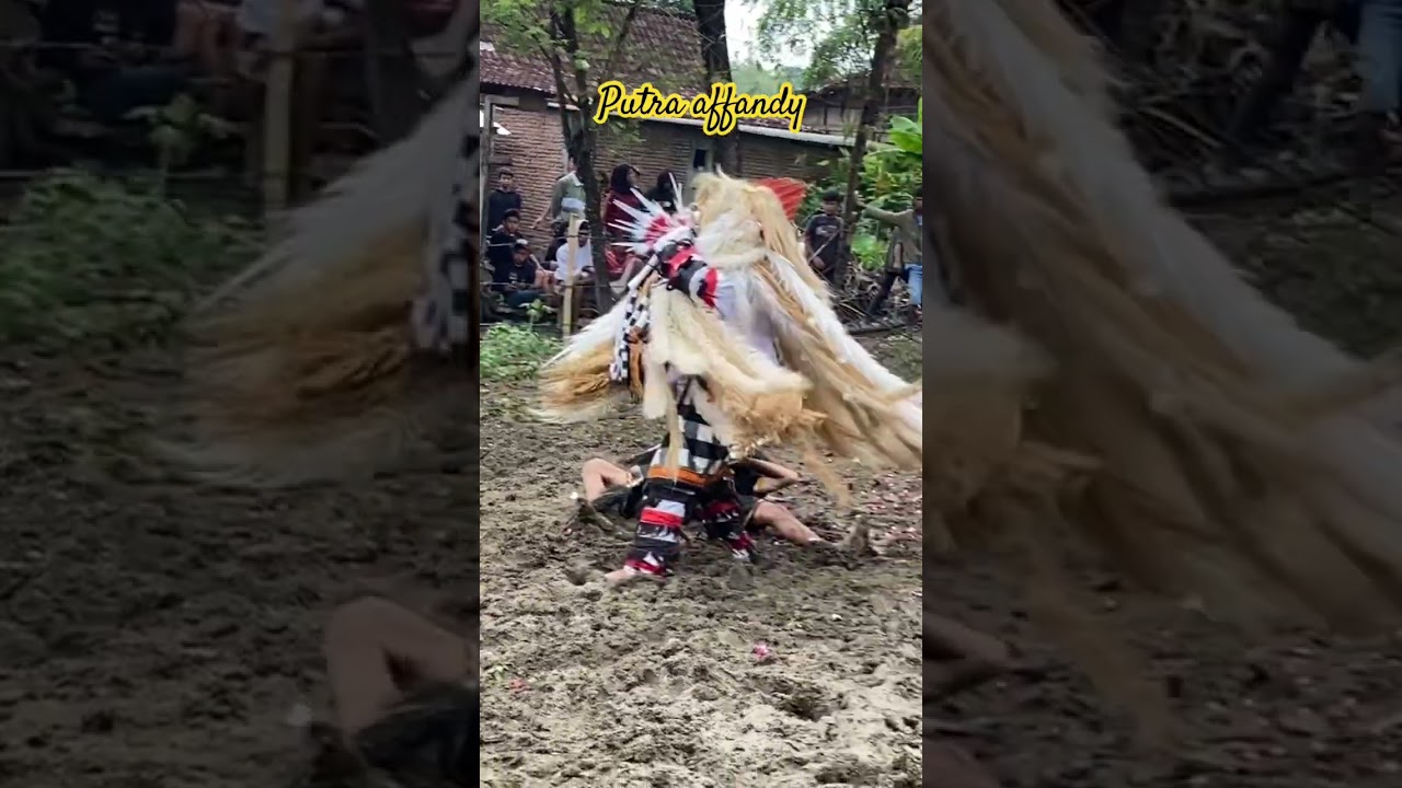 Ngeri Detik detik leak bali dan kuda lumping kesurupan#kudalumping #shortvideo #tarikudalumping
