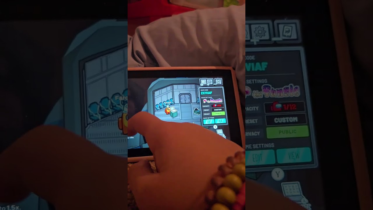 playing among us on my Nintendo Switch