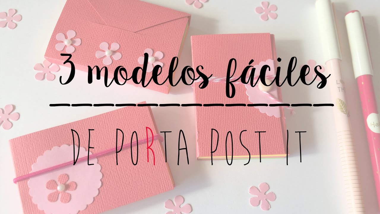 📁3 ideas SUPER Fáciles de PORTA POST IT [TRES TULIPANES ROJOS]