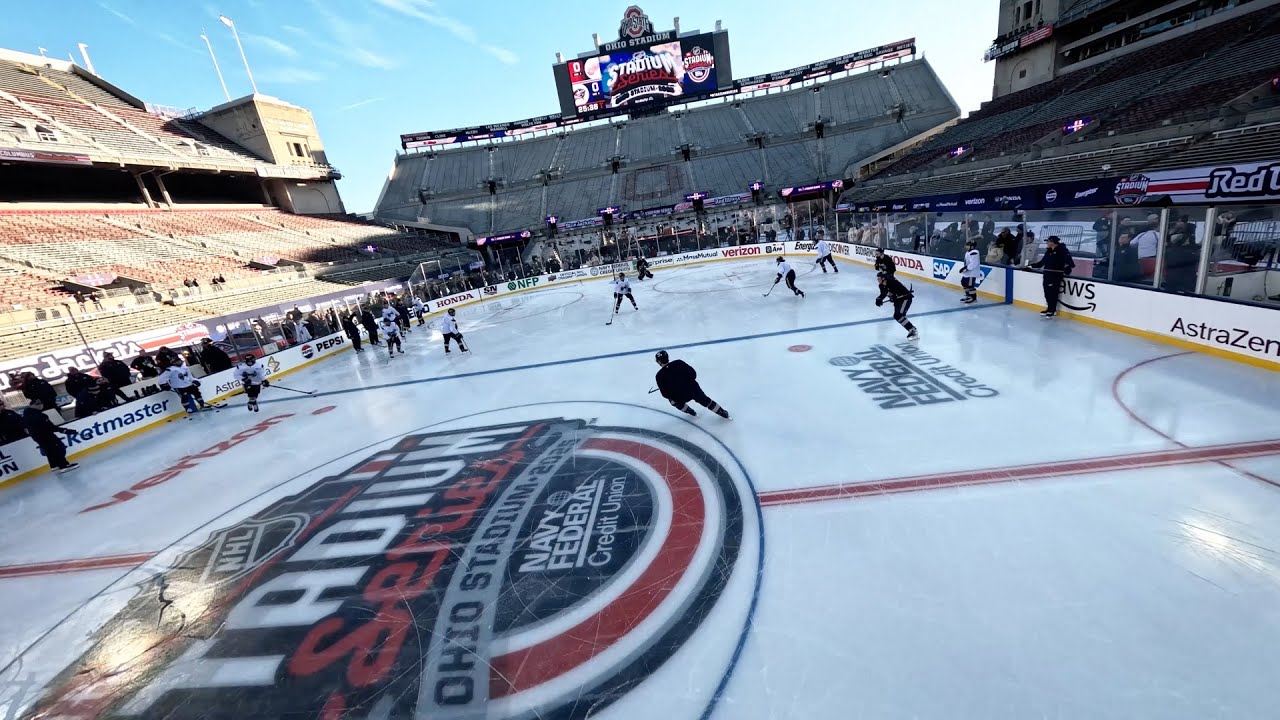 DRONE VIEW OF OHIO STADIUM FOR THE STADIUM SERIES! 🤯 🏒🏈
