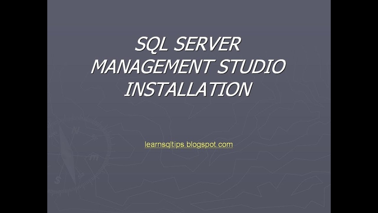sql server management studio installation