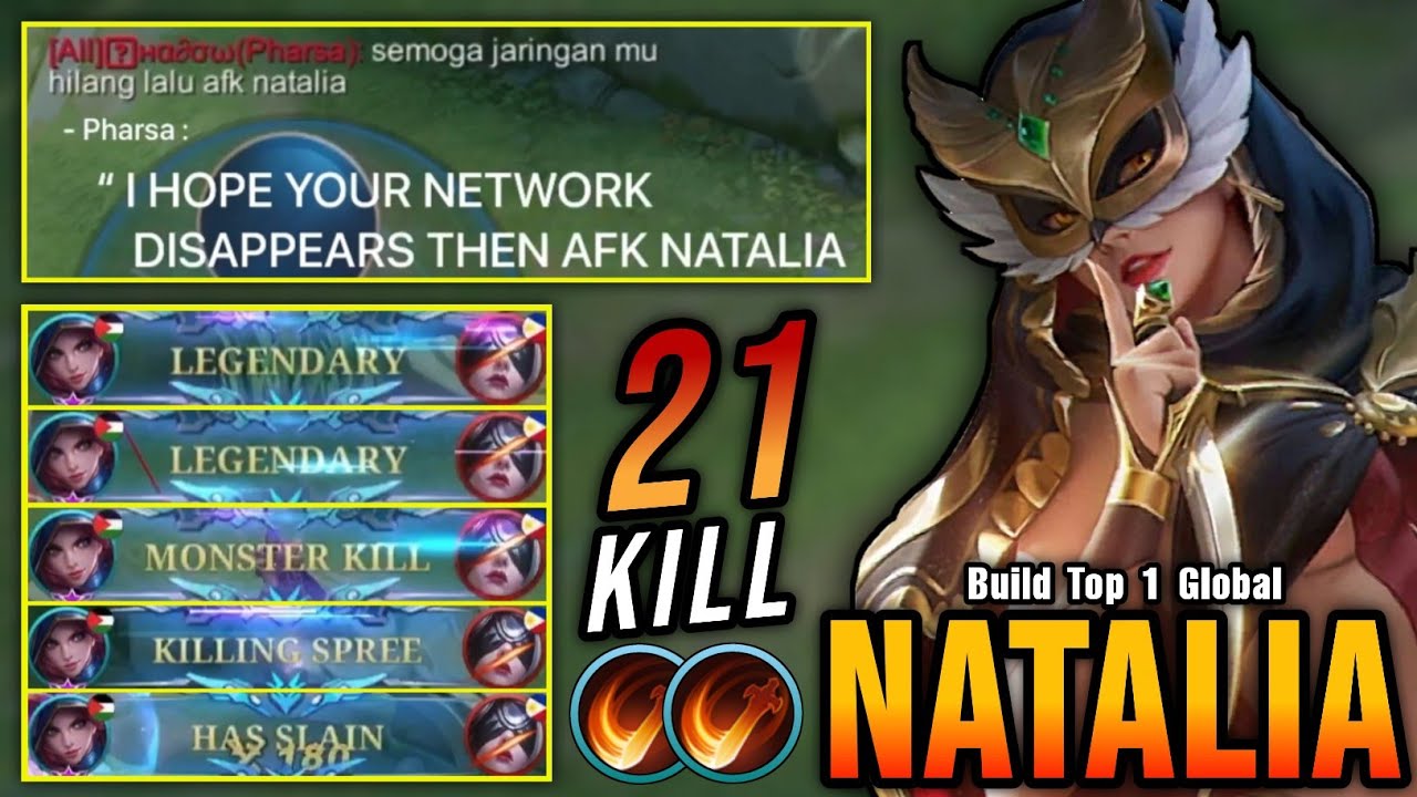 21 Kills!! Natalia NonStop Delete Pharsa!! - Build Top 1 Global Natalia ~ MLBB