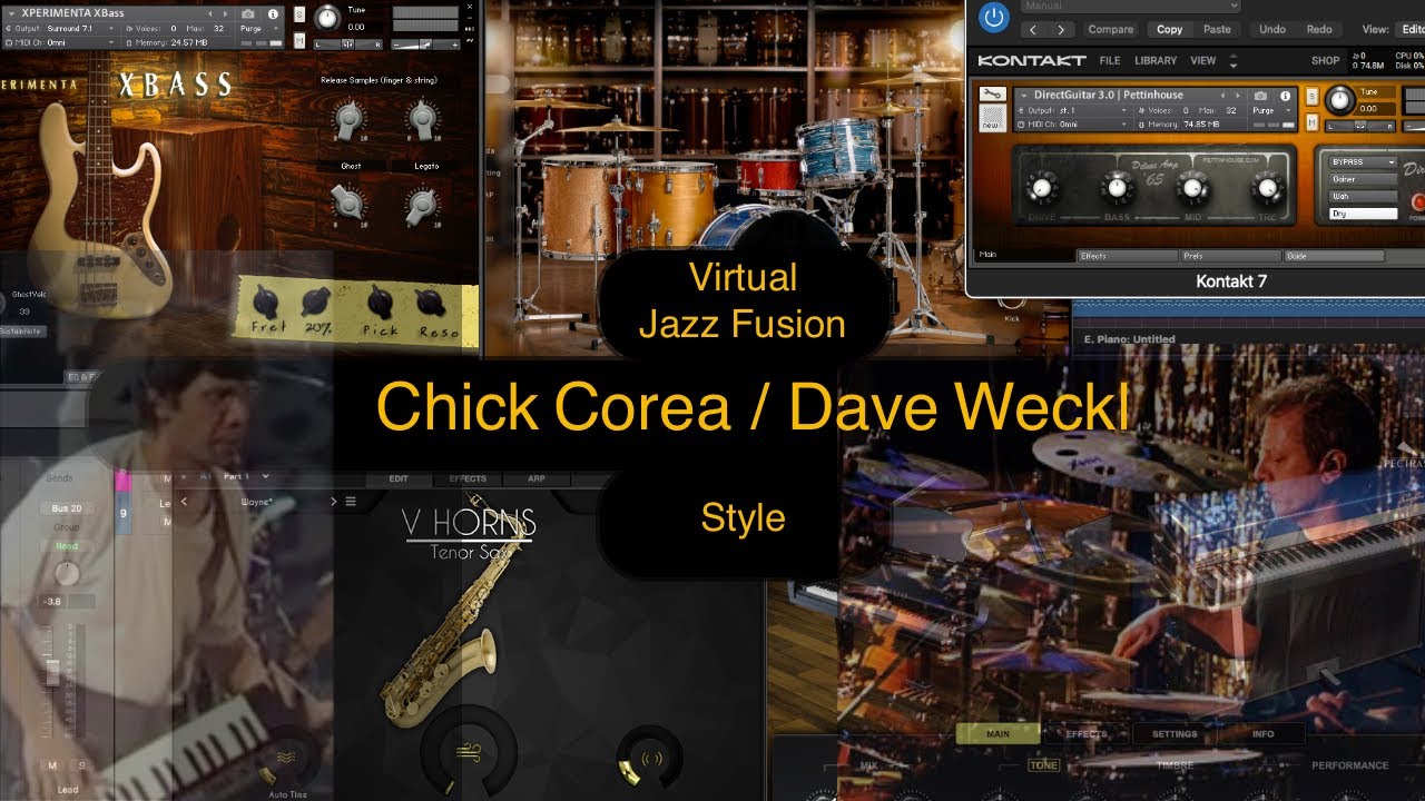 (Virtual) CHICK COREA / DAVE WECKL 1990s Style Fusion w/ Addictive Drums, X-Bass, V Horns, Keyscape