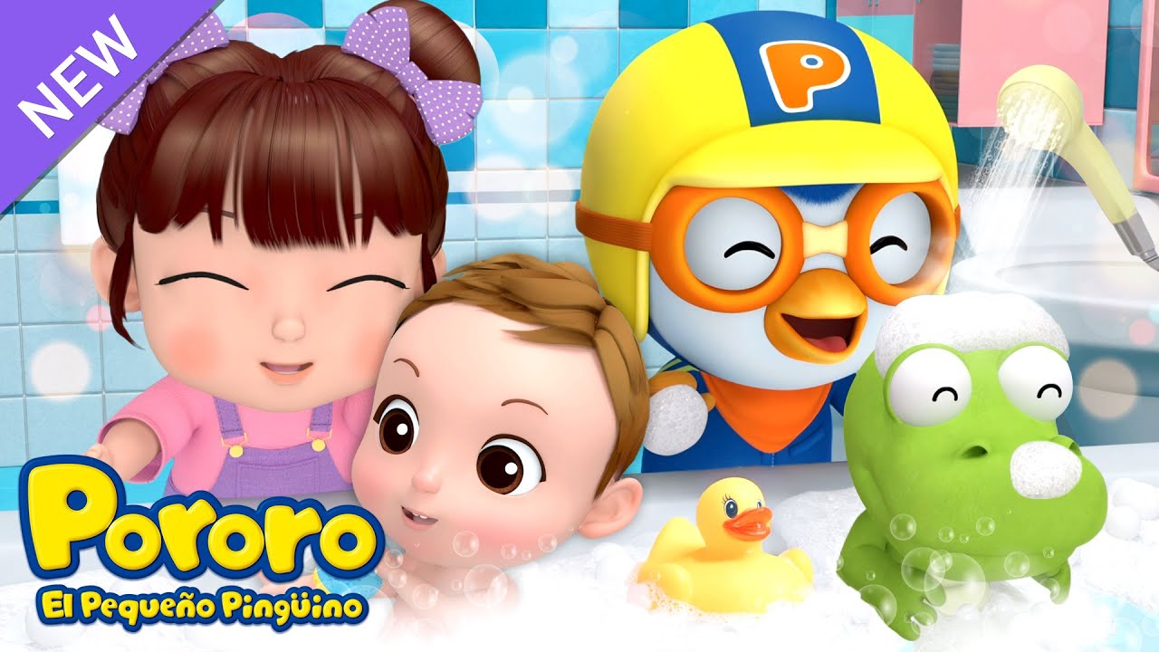 Hora del Baño para Niños | Canción de Higiene Infantil | Pororo El Pequeño Pingüino l Pororo Spanish
