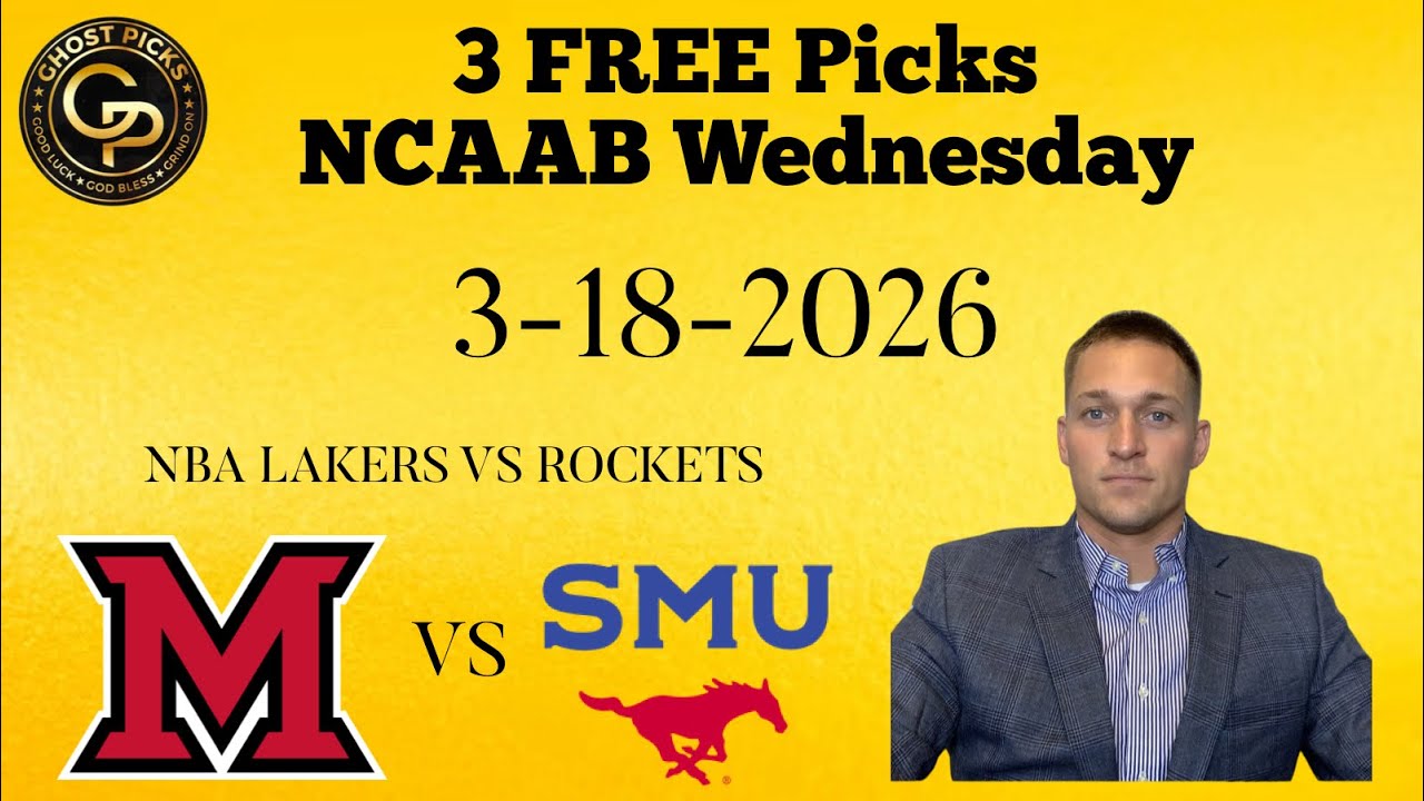 🔥 3 Free Sports Betting Picks NCAAB Wednesday 3-18-2026 Miami OH vs SMU l NHL Dallas vs Colorado
