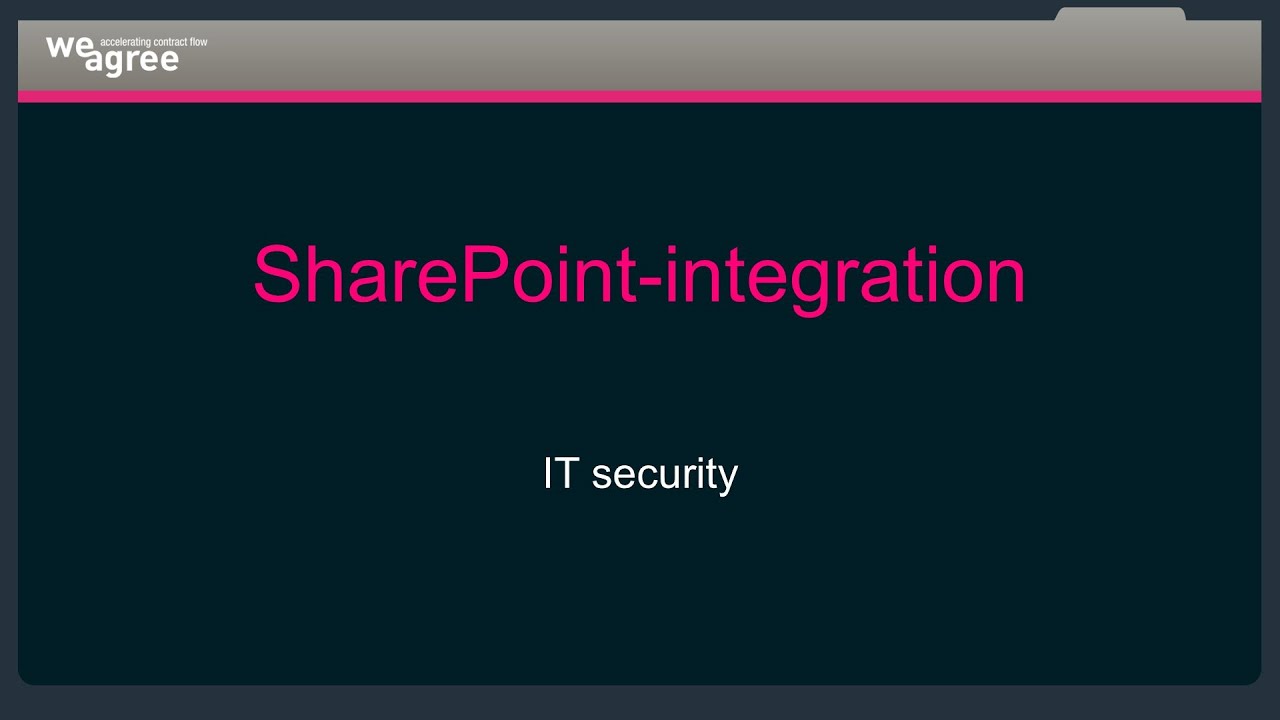 SharePoint integration within Weagree, IT security