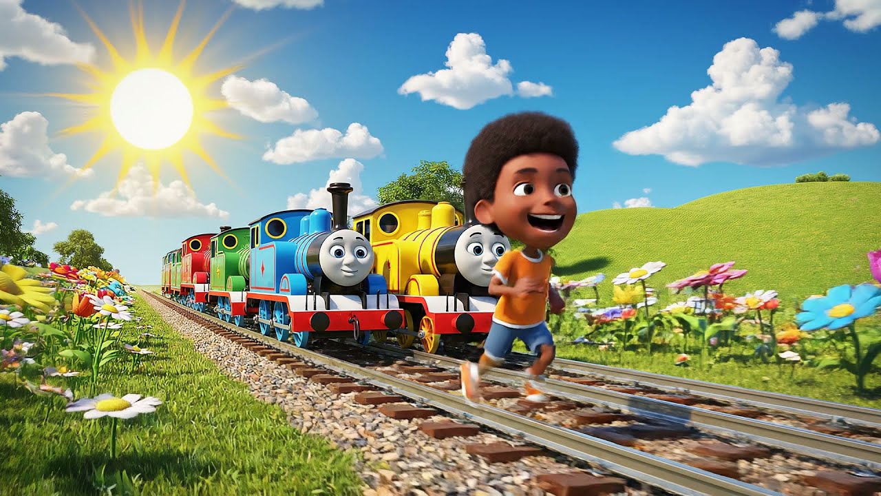 Cuatro pequeños trenes Puff Puff Puff | Rimas Infantiles y Canciones para Niños