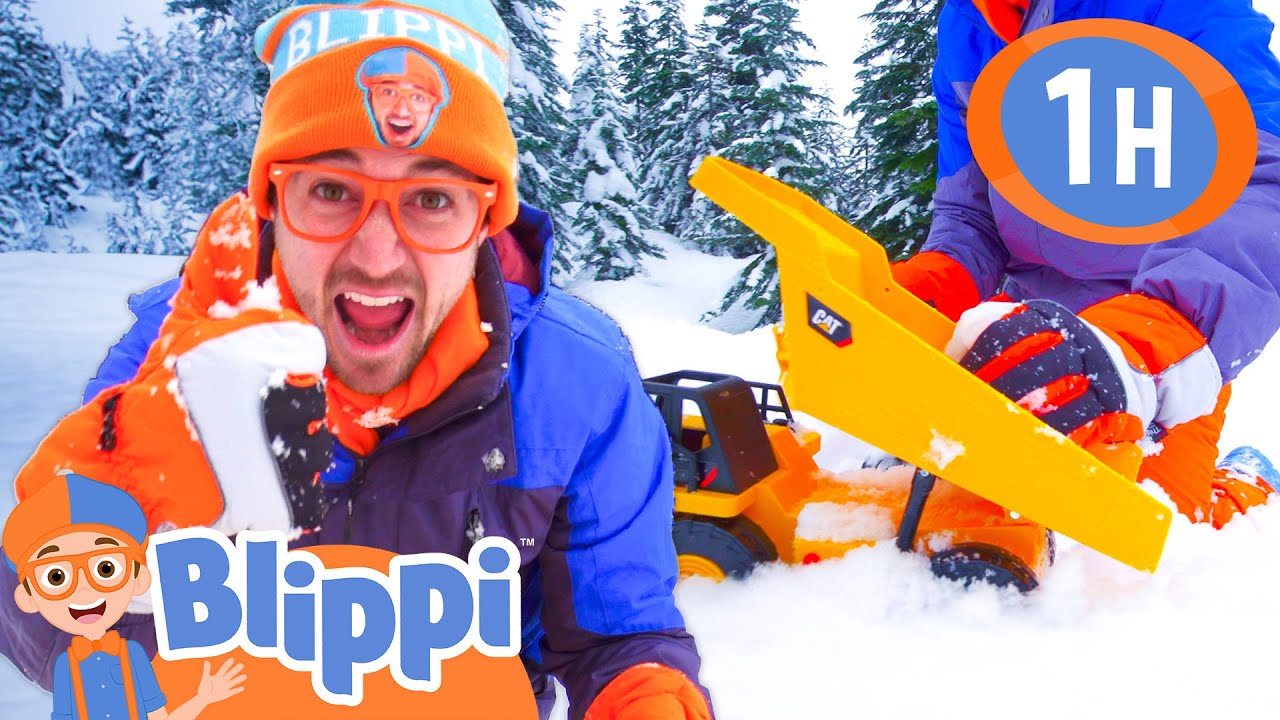 Snow Day Play with Dumptruck & Excavator Toys! | BEST OF BLIPPI TOYS | Educational Videos for Kids