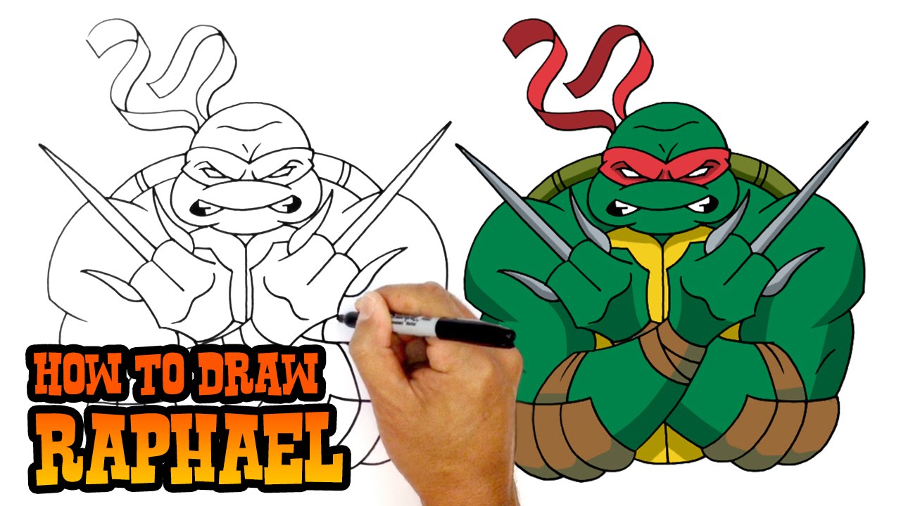 Как рисовать Рафаэль (TMNT) - Искусство Урок для детей