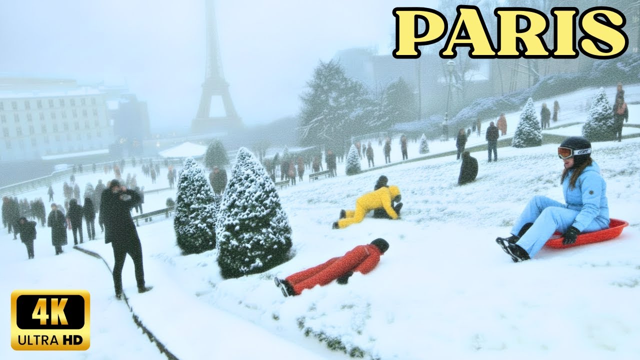 Paris Montmartre ❄️ 2026 First Snow Walk 4K | Rare Winter Snowfall