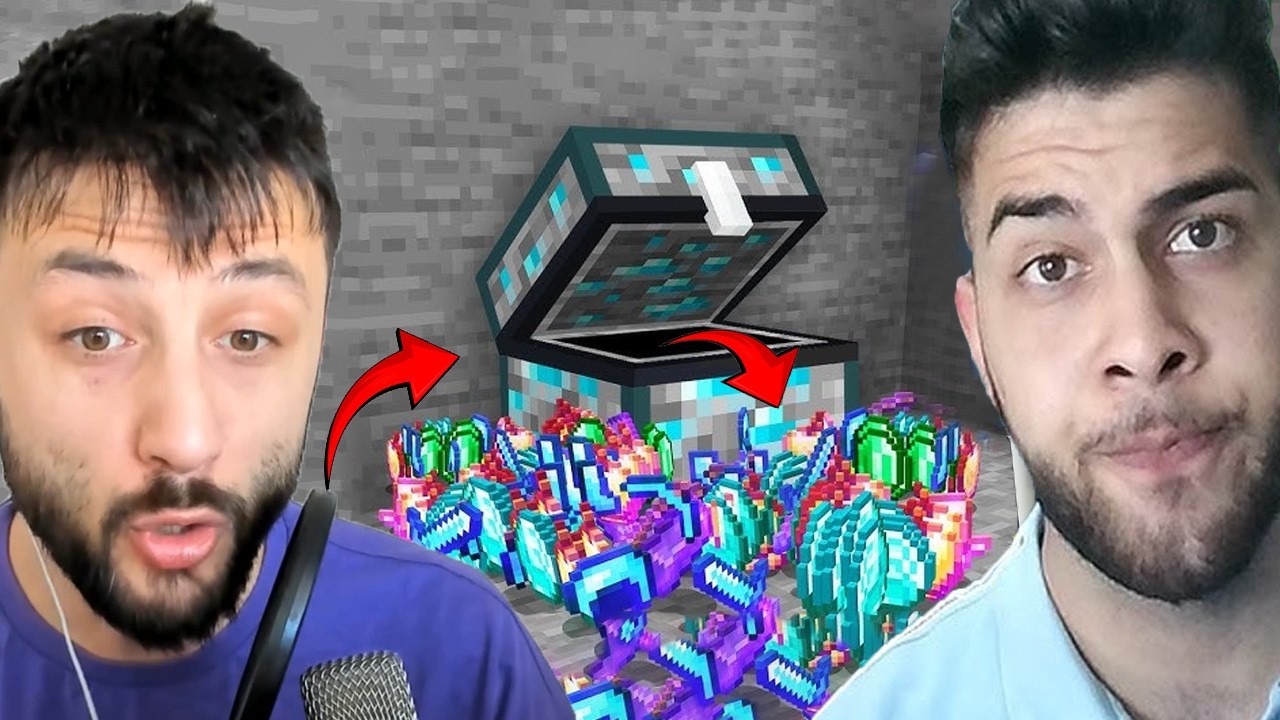 Minecraft ama Sandıklar OP İtemler Veriyor! Laz ile Oyunu Bitirdik.