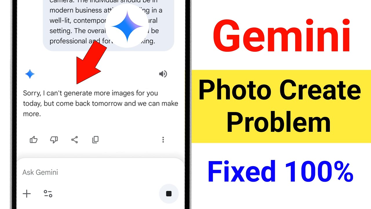 Gemini Photo Create Problem | Gemini Photo Not Creating Problem Solve | Gemini Photo Not Generate