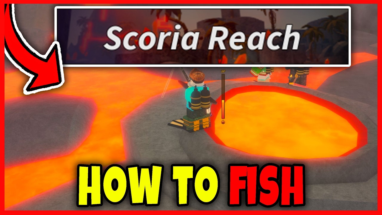 How to FISH at NEW SCORIA REACH ISLAND on FISCH FULL GUIDE Roblox