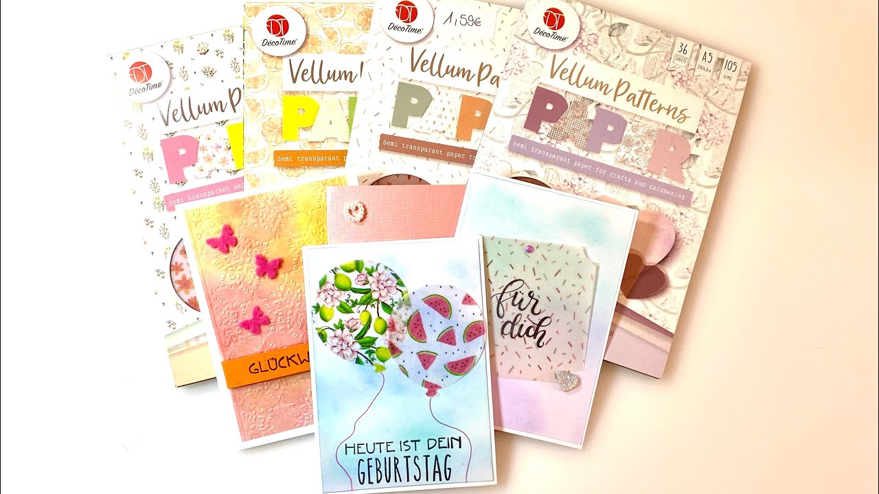 Vellum Paper von Action 😍- was kann man alles damit machen - Transparent Papier- 4 Kartenideen