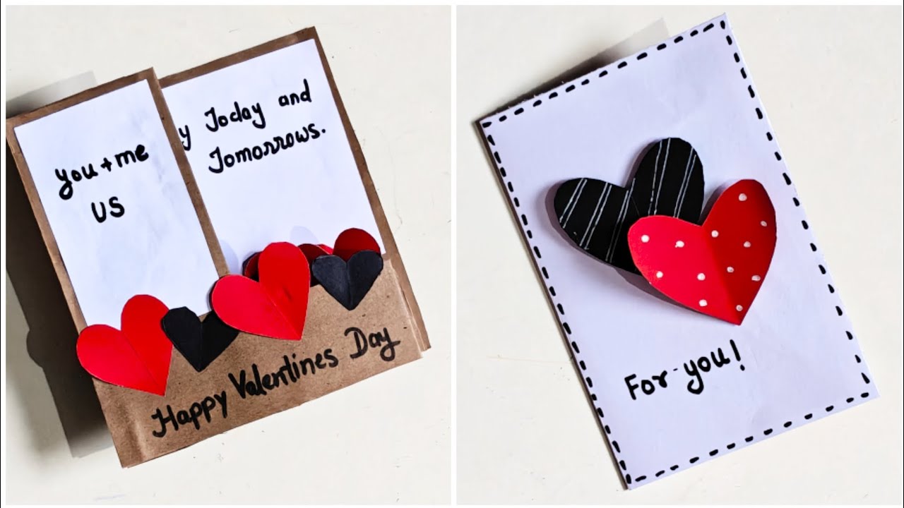 2 DIY valentine's day greeting card / how to make valentine's day card / valentine's day card easy 