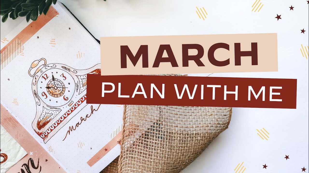 Bullet Journal PLAN WITH ME &bull; March 2021 - Vintage Clocks + Time