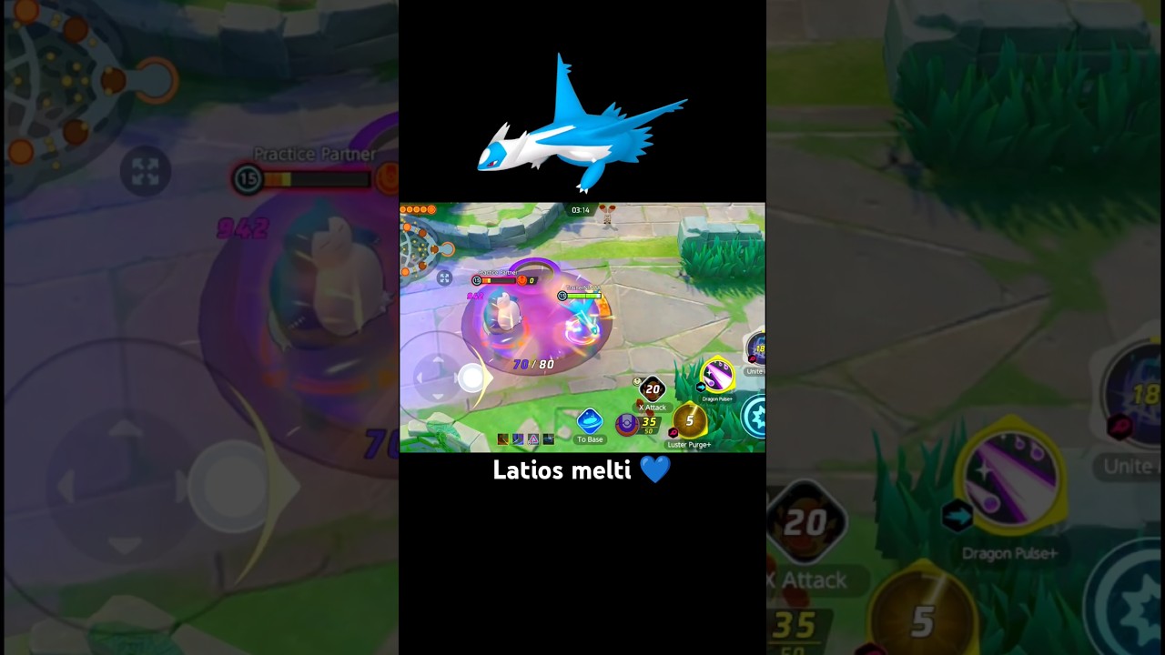 Latios Dragon pulse and luster purge 😮 Pokemon Unite #shorts
