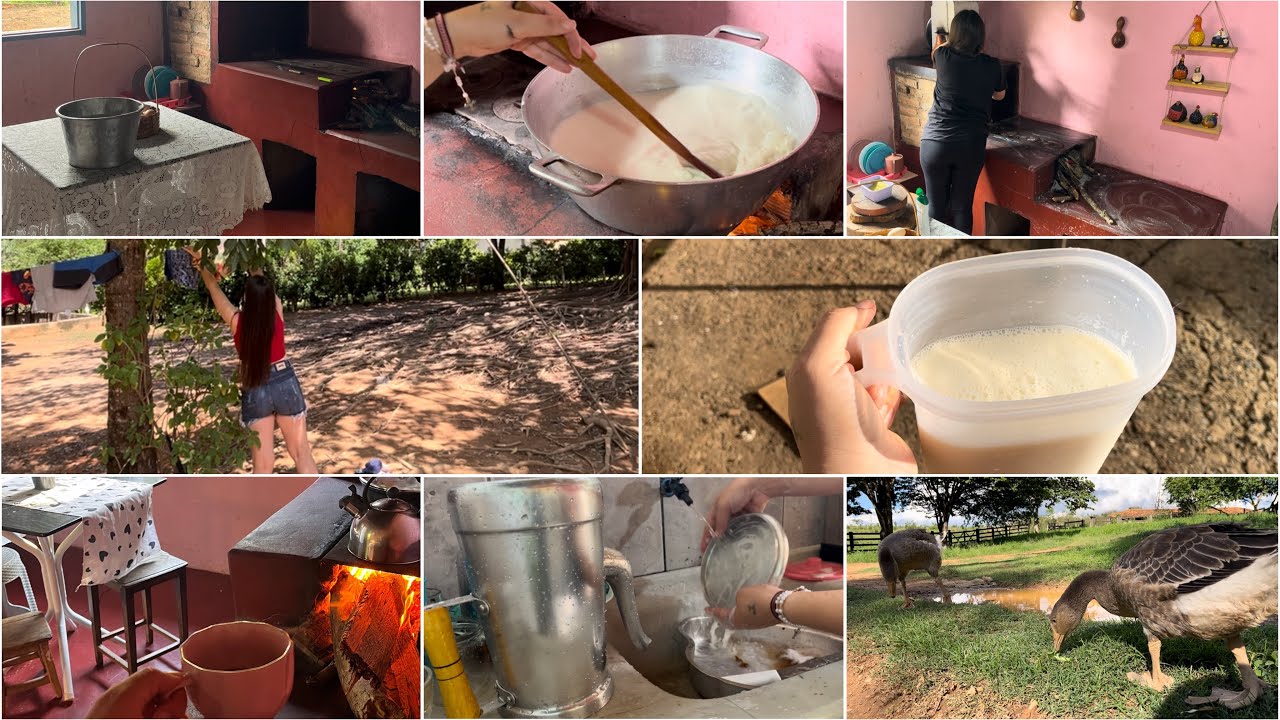 VLOG REAL SENDO M&Atilde;E ESPOSA E DONA DE CASA DA RO&Ccedil;A🪵🔥FOGAO A LENHA ACESO POR AQUI 🌾💐👒