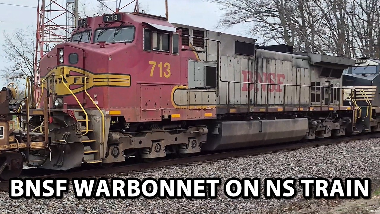 BNSF Warbonnet Trailing 3rd on NS Intermodal Train