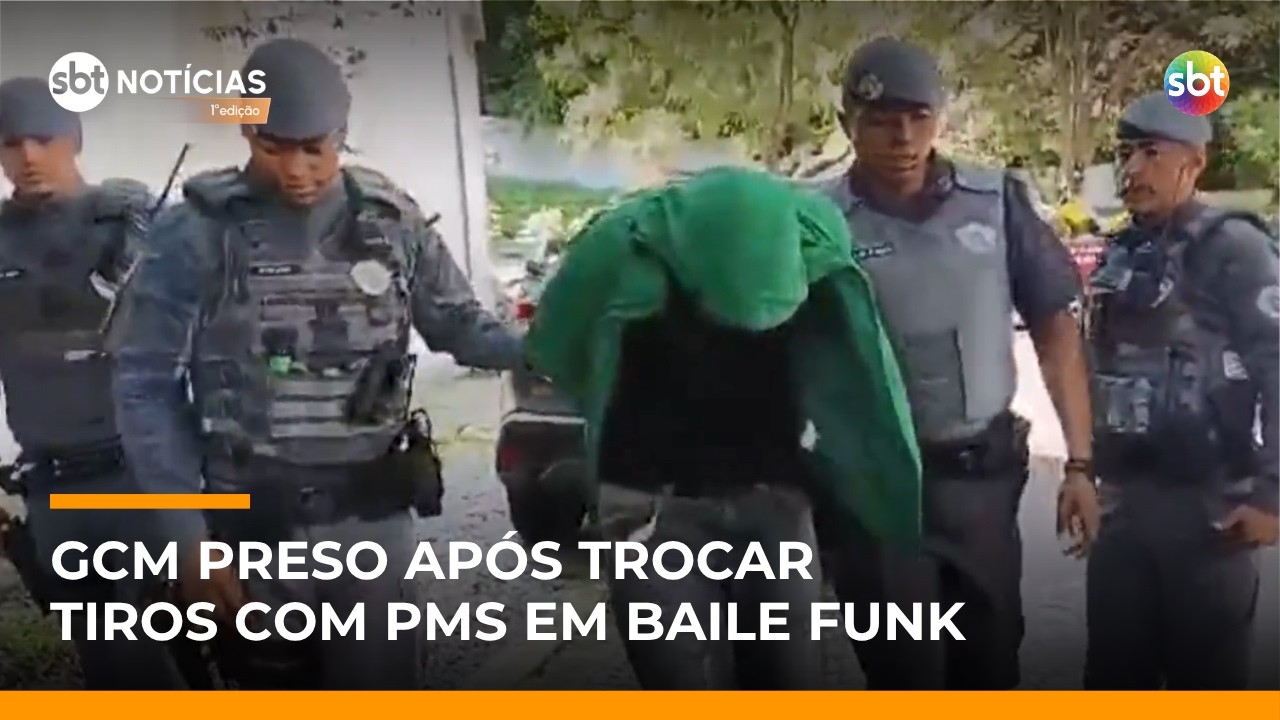 GCM &eacute; preso ap&oacute;s trocar tiros com PMs durante abordagem em baile funk | #SBTNot&iacute;cias