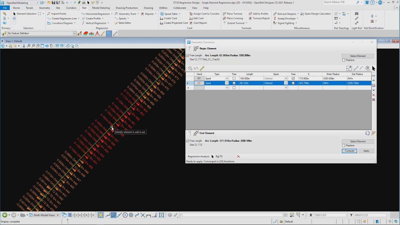 OpenRail Designer 2021 Release 1 Geometry Connector Regression Workflows