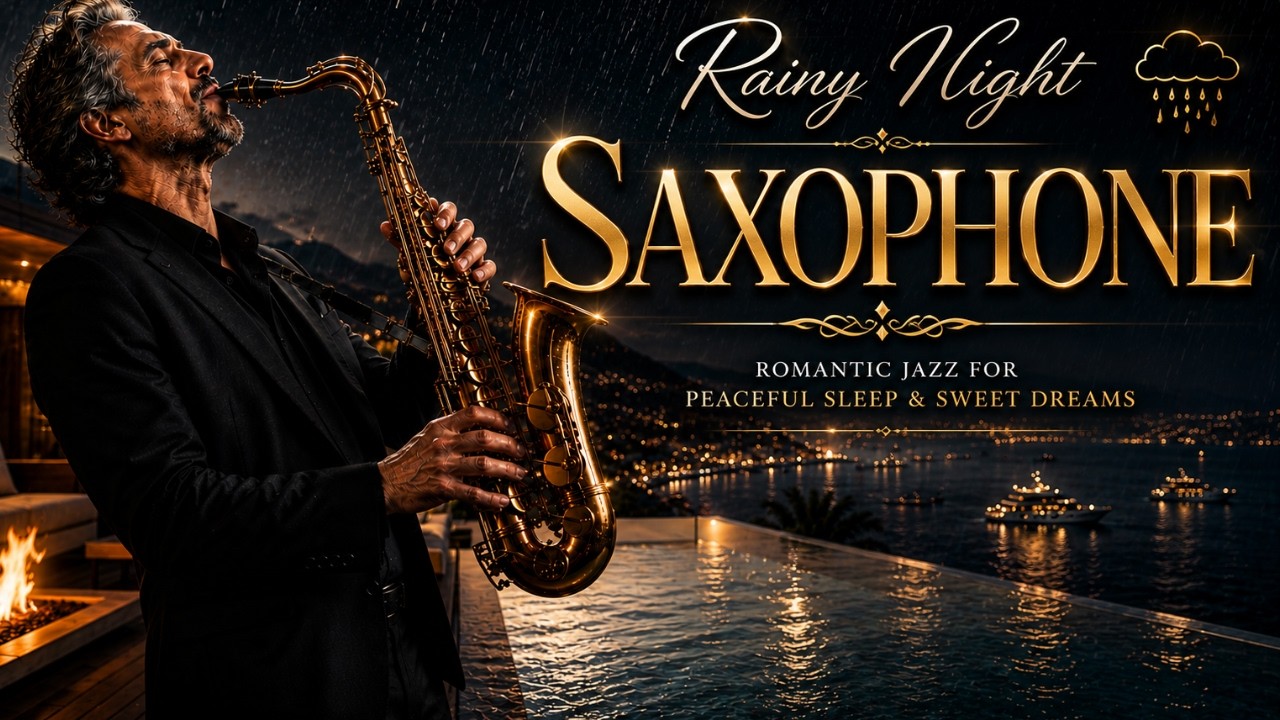 Rainy Night Saxophone 🌧️ Romantic Jazz for Peaceful Sleep & Sweet Dreams