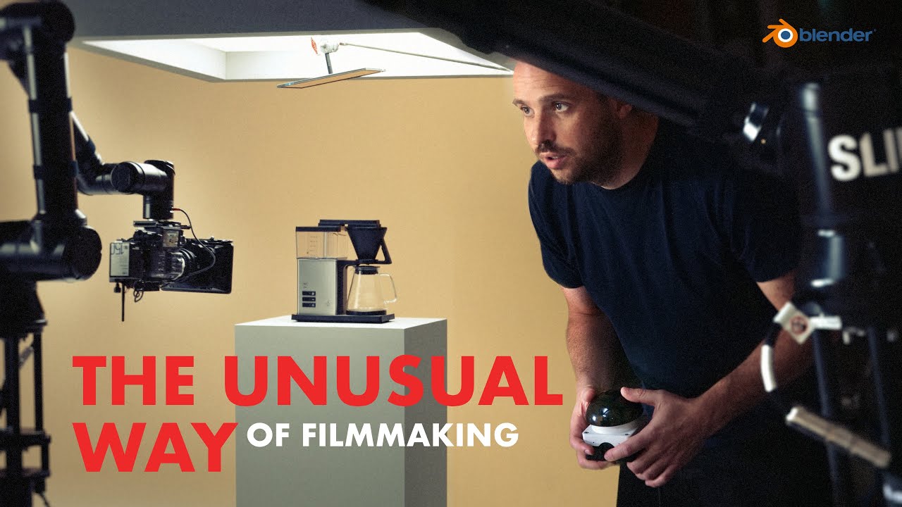 The unusual way of filmmaking. A robot, Blender and coffee.