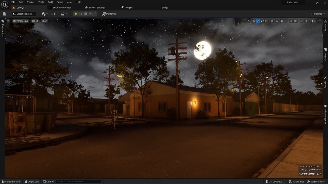 PARALYSIS Short Film - Art Direction - Night Light and Atmospheres in Unreal Engine