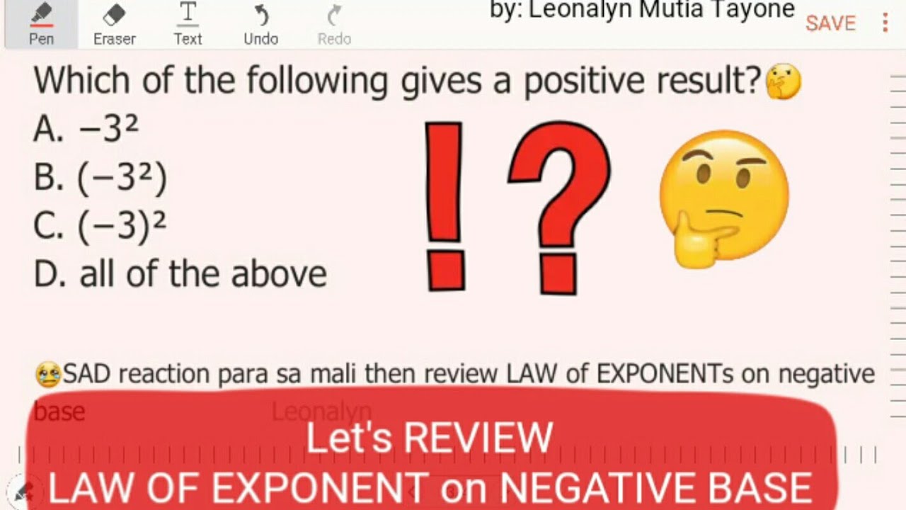 Exponents with Negative Bases
