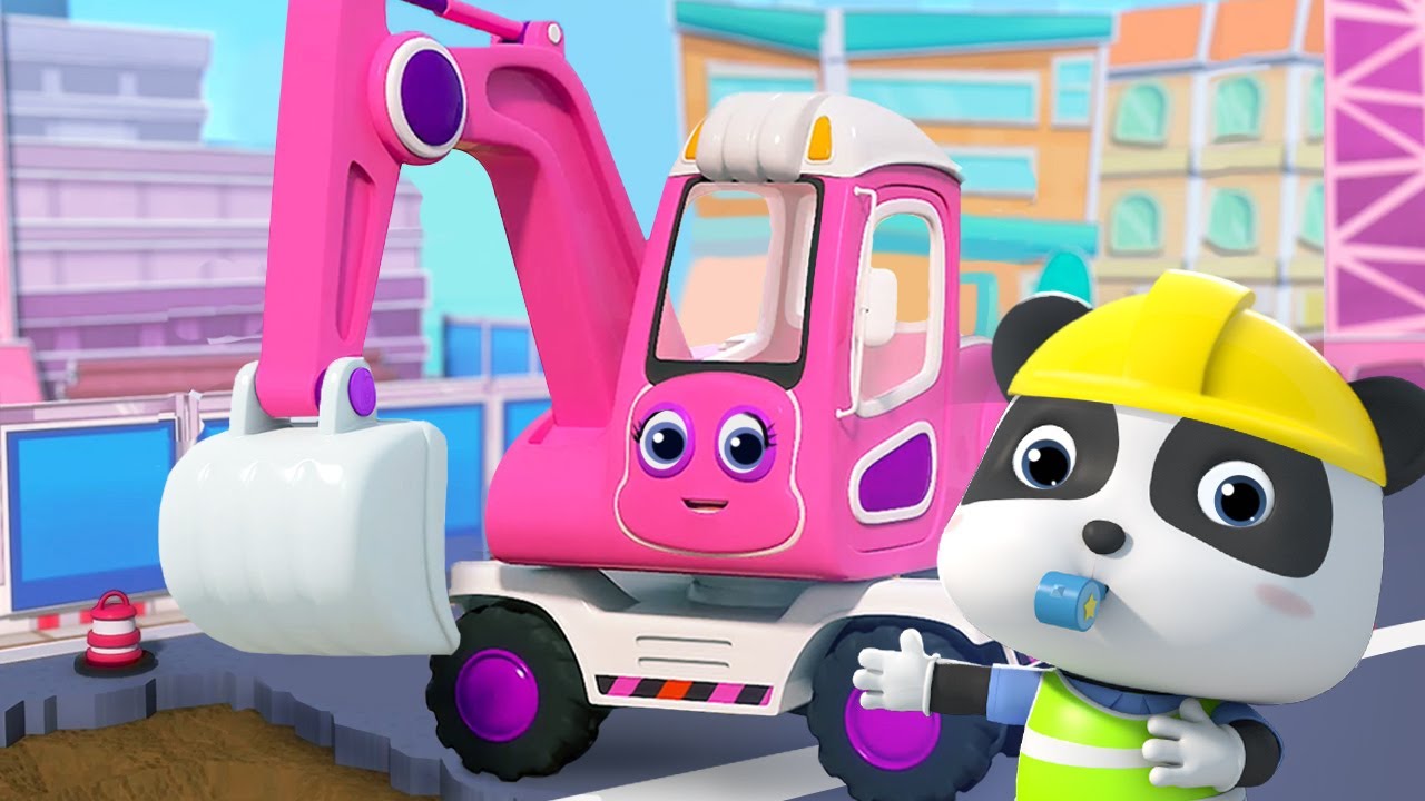 Construction Trucks - Excavators | Learn Vehicles | Kids Songs | BabyBus - Cars World