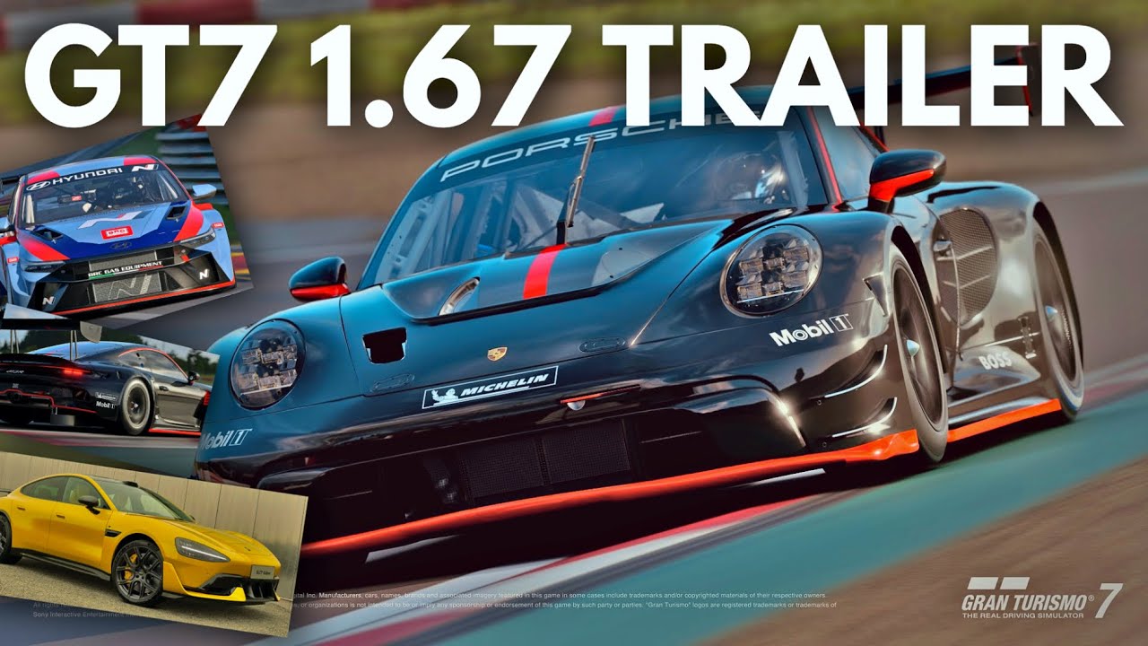Трейлер GT7 1.67 | 911 GT3R, Elantra TC, SU7 Ultra | Январское обновление Gran Turismo 7