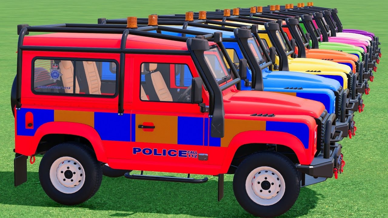 GO! POLICE CARS, AMBULANCE, FIRE TRUCK, COLORFUL CARS WITH TRUCK & TRAIN FARMING SIMULATOR 22! #137