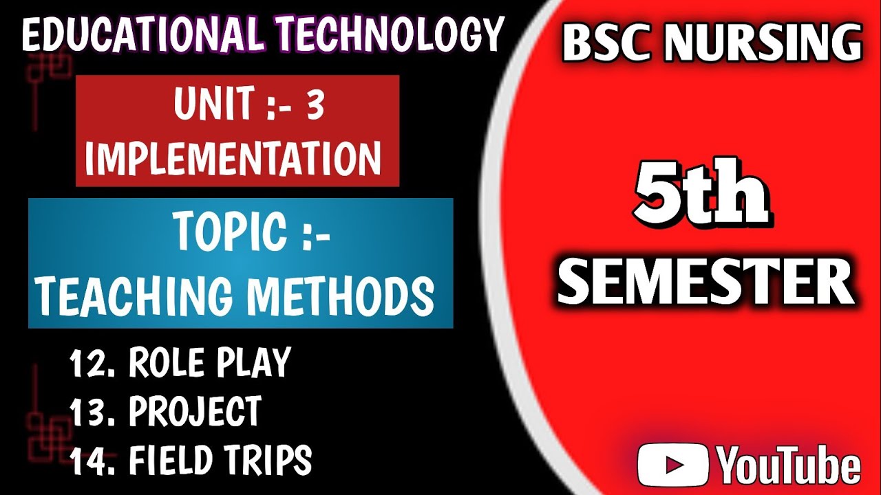 ROLE PLAY , PROJECT , FIELD TRIPS TEACHING METHODS || PART 4 || UNIT 3 EDUCATIONAL TECHNOLOGY || 