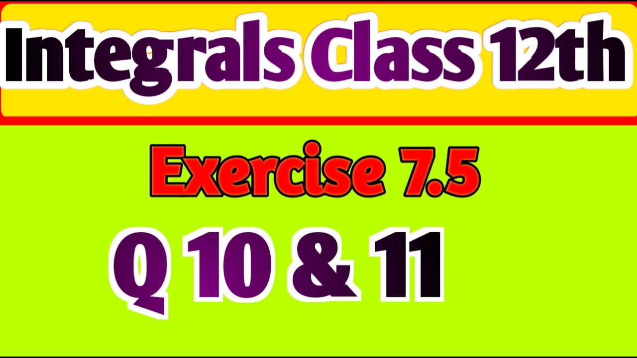 Math Class 12th Ex 7.5 Q (10  & 11)// Integration// Partial Fraction