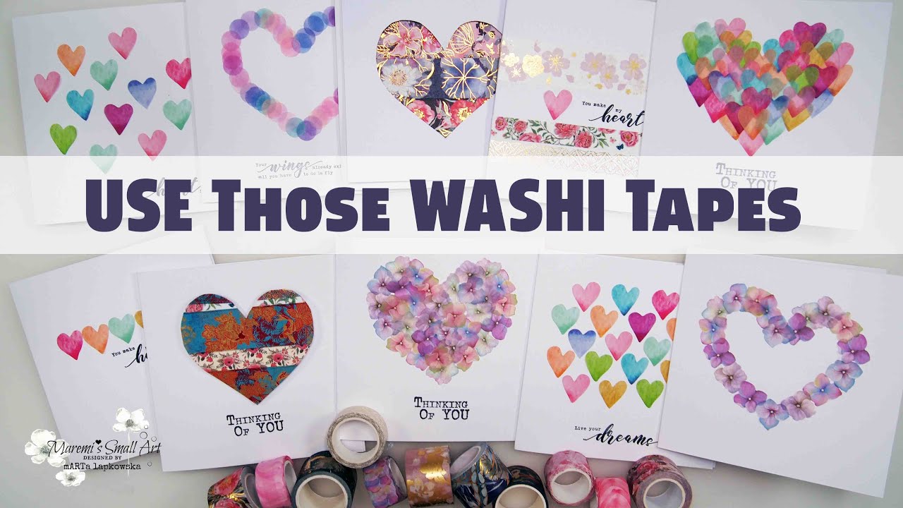 💚💙💜 10 IDEAS Valentine's Friendship CARDS with Washi Tapes ~ ✂️ Maremi's Small Art