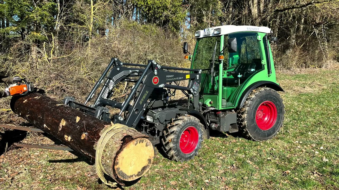 Waldarbeiten Tünnissen GT 150  Kleiner Fendt GTA 150, Forstwinde, Seilwinde, Stoll FC 350 P
