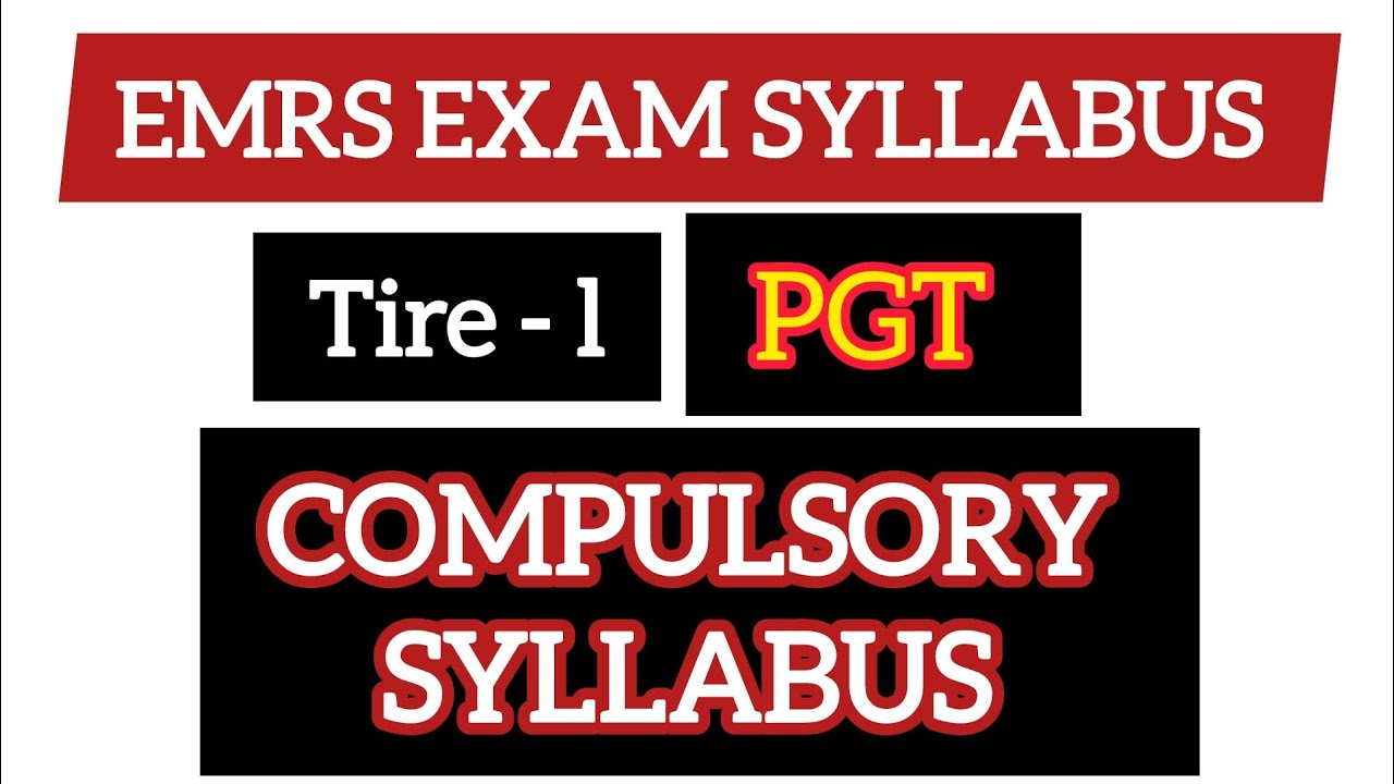 EMRS PGT Compulsory  Subject #emrs 