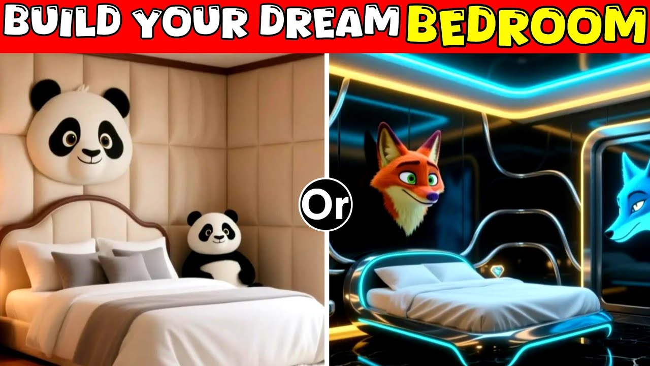 Would You Rather Build Your Dream Bedroom 🤔 ✨️ 😉 🎶.  Av mini world.  Panda edition . 