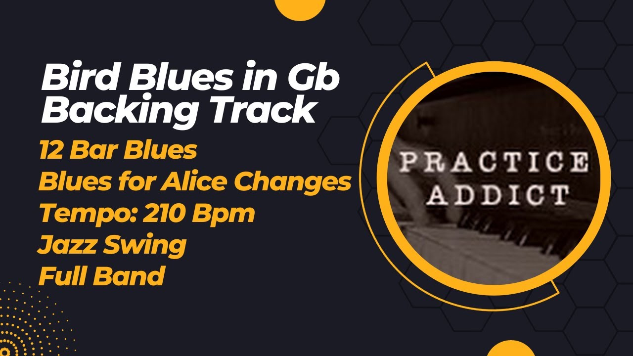 Bird Blues in Gb Backing Track (Full Band), Swing, 210 bpm