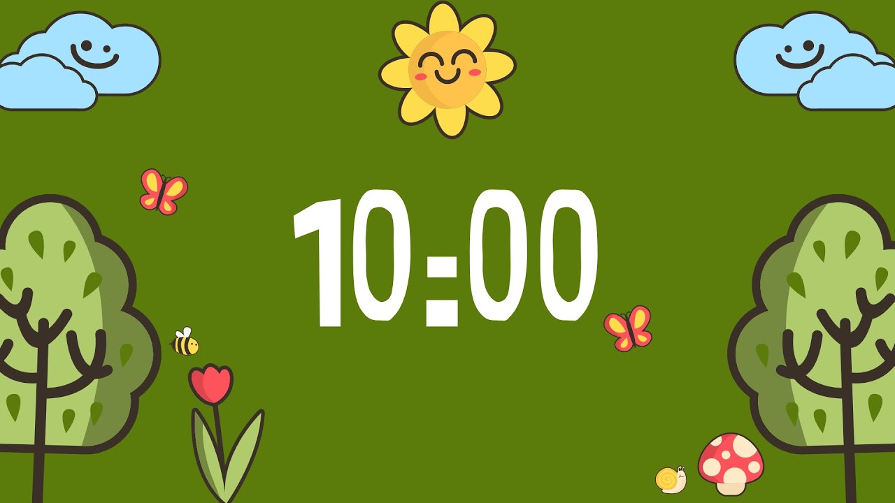 10 Minute Countdown Timer with Relaxing Music and Alarm | Spring Timer