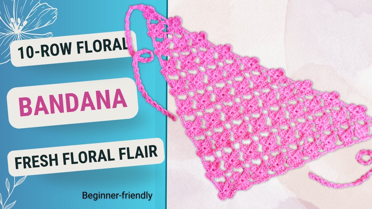 Crochet Rosette Bandana, Summer Vibes, Step by step tutorial