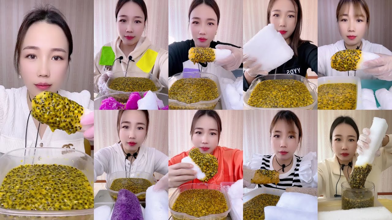 QIAN PASSION FRUIT ICE EATING COMPILATION